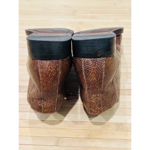 Marco Vicci Brown Crocodile Boots Freetown Lace Up Men’s 9 M Stunning - Picture 8 of 12